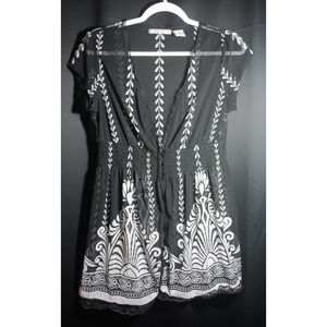 Nouveau Beach Women’s Top Size Med Sheer Witchy Emo Goth Boho Festival Statement